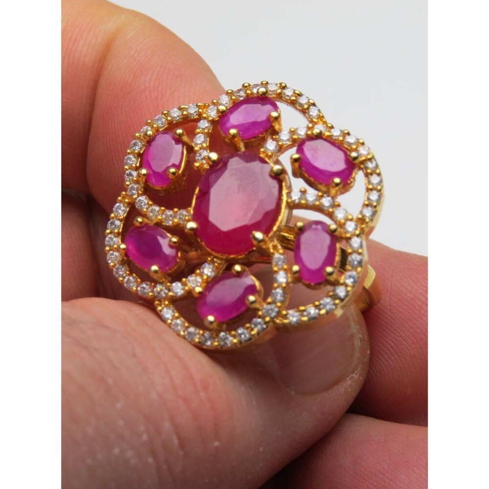 14k Diamond Ruby Ring